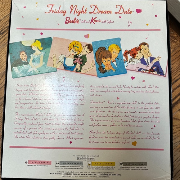 BARBIE AND KEN FRIDAY NIGHT DREAM DATE BOXED SET GOLD COLLECTOR - Picture 3 of 4